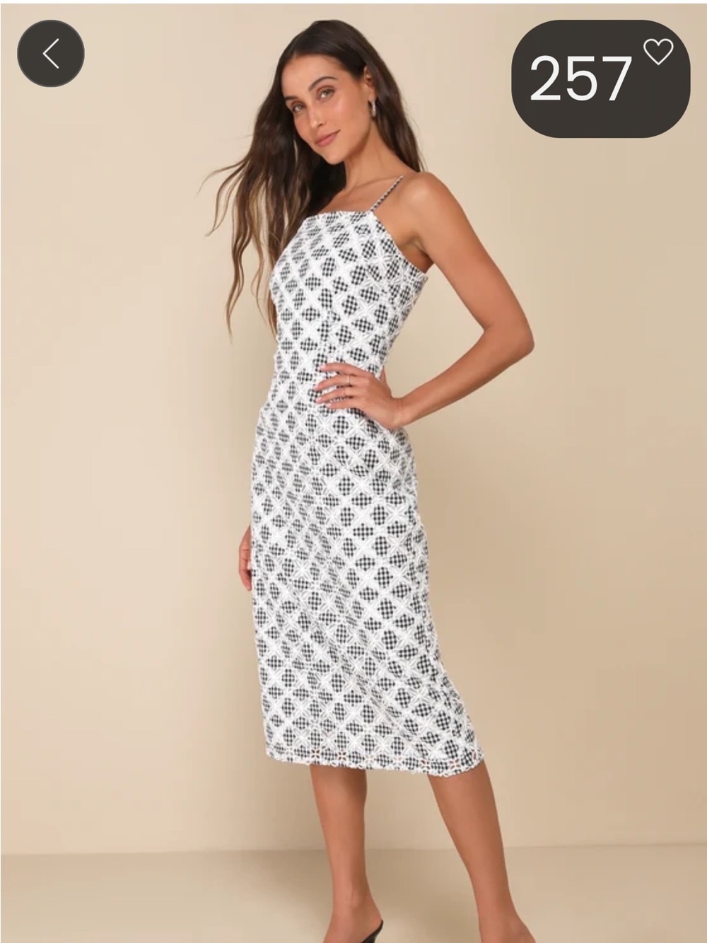 Lulu's White & Black Geometric Slip Midi Dress NWT Runs small